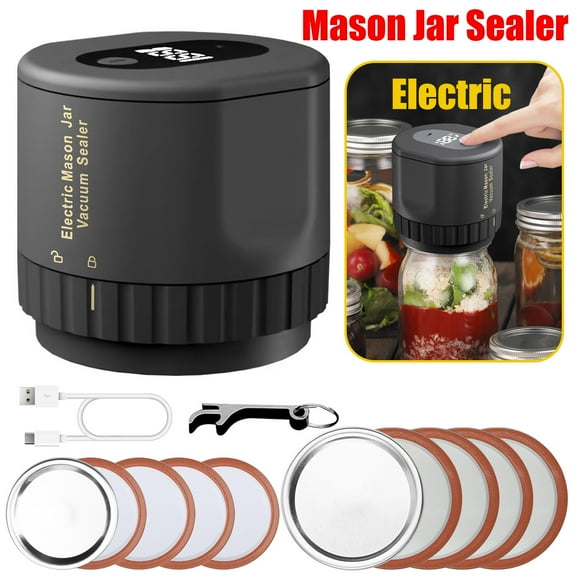 AIRKOUL Electric Mason Jar Vacuum Sealer Kit For Wide Mouth And Regular Mouth Mason Jars