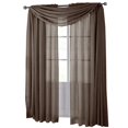 thumbnail image 1 of Solid Abri Rod Pocket, 50-Inch Wide x 63-Inch Long Crushed Sheer Curtain Panel, Chocolate, 1 of 4