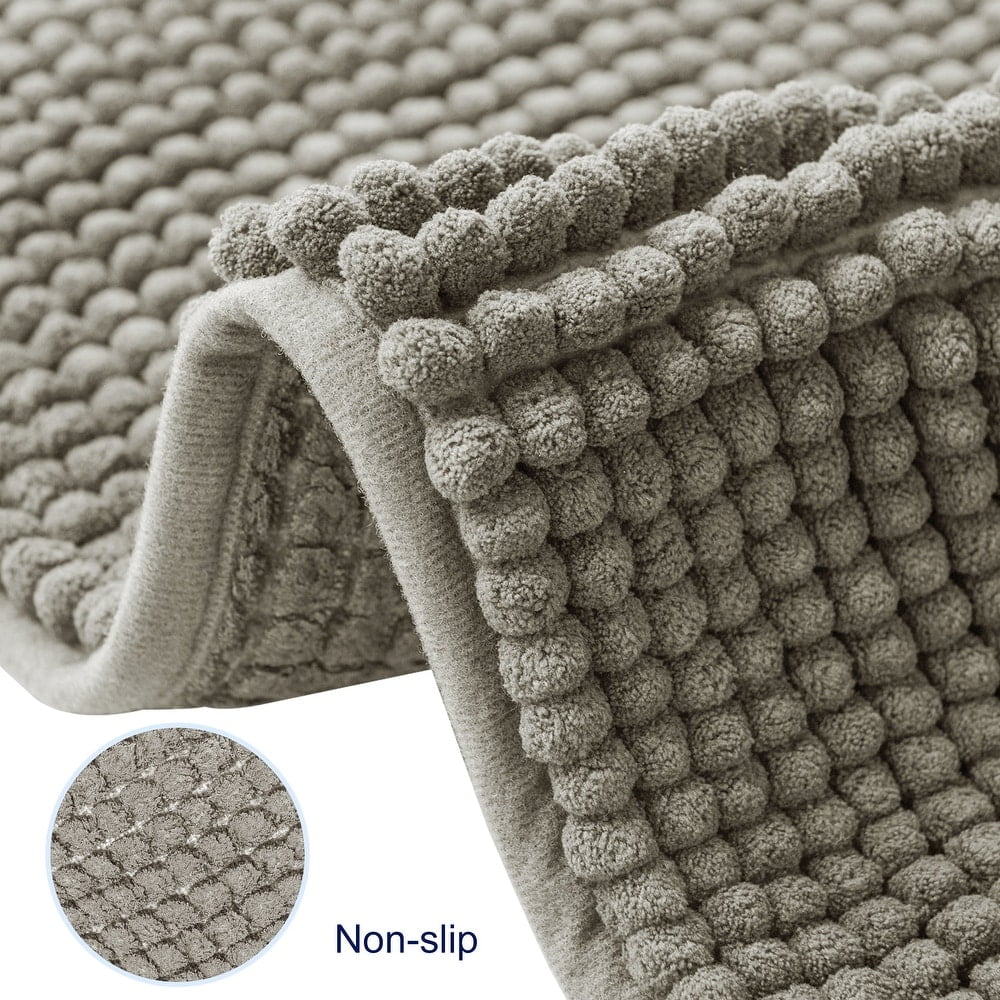 Chun Yi Non-slip Bathroom Rugs Chenille Soft Absorbent Plush Bath Mat (Taupe Brown,24"*60")