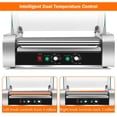 thumbnail image 3 of Hot Dog Roller Grill Stainless Steel 7Rows 18Dog Capacity Large 17.7In Toughened Glass Hood Removable Drip Tray Non-Stick Rollers Home Kitchen Restaurants Concession Parties Even Heating Easy Clean, 3 of 12