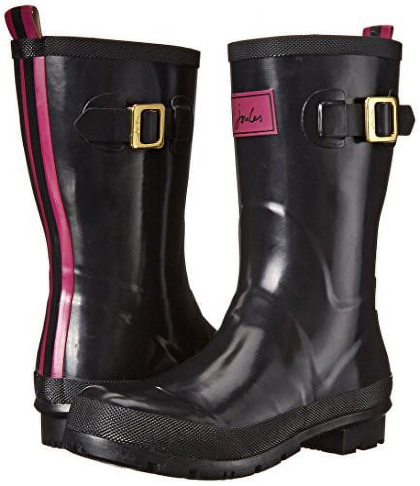  Joules Women's Kelly Welly Gloss Rain Boot, True Black, 6  Medium US