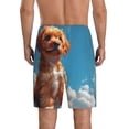 thumbnail image 4 of Lsque Blue Sky Cloud Puppy Mens Sleep Pajama Shorts,Short Pajama Pants, Cotton Ultra-Soft Knit-Medium, 4 of 9