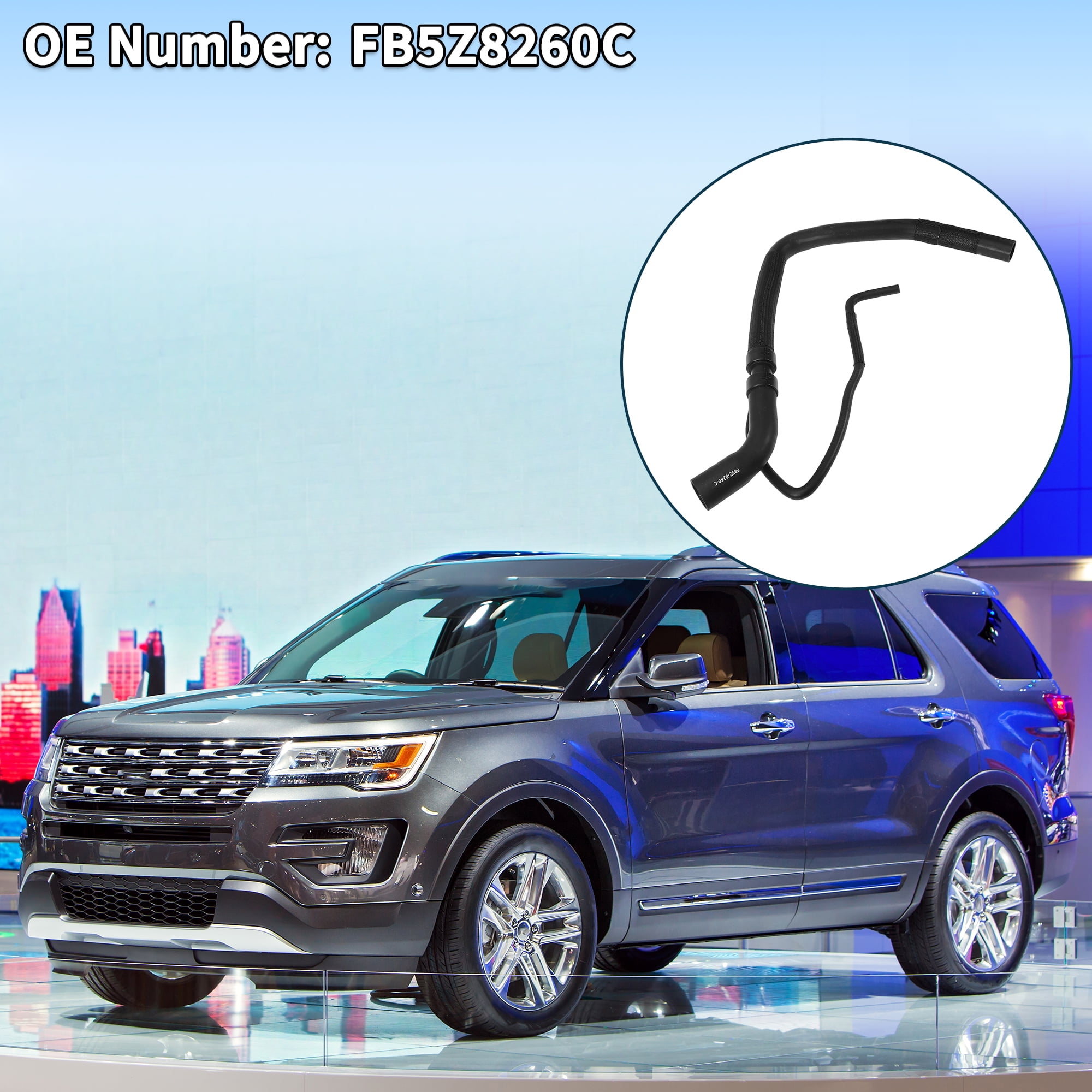 Unique Bargains Radiator Hose Heater Hose for Ford Explorer 2.3L 2016-2019 Black