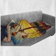 thumbnail image 6 of Venice Soft Flannel Fleece Throw Blanket, Antique Lantern and Gondolas Floating in the Grand Canal Sunrise, Cozy Plush for Indoor and Outdoor Use, 50" x 60", Orange Yellow Blue, by Ambesonne, 6 of 6