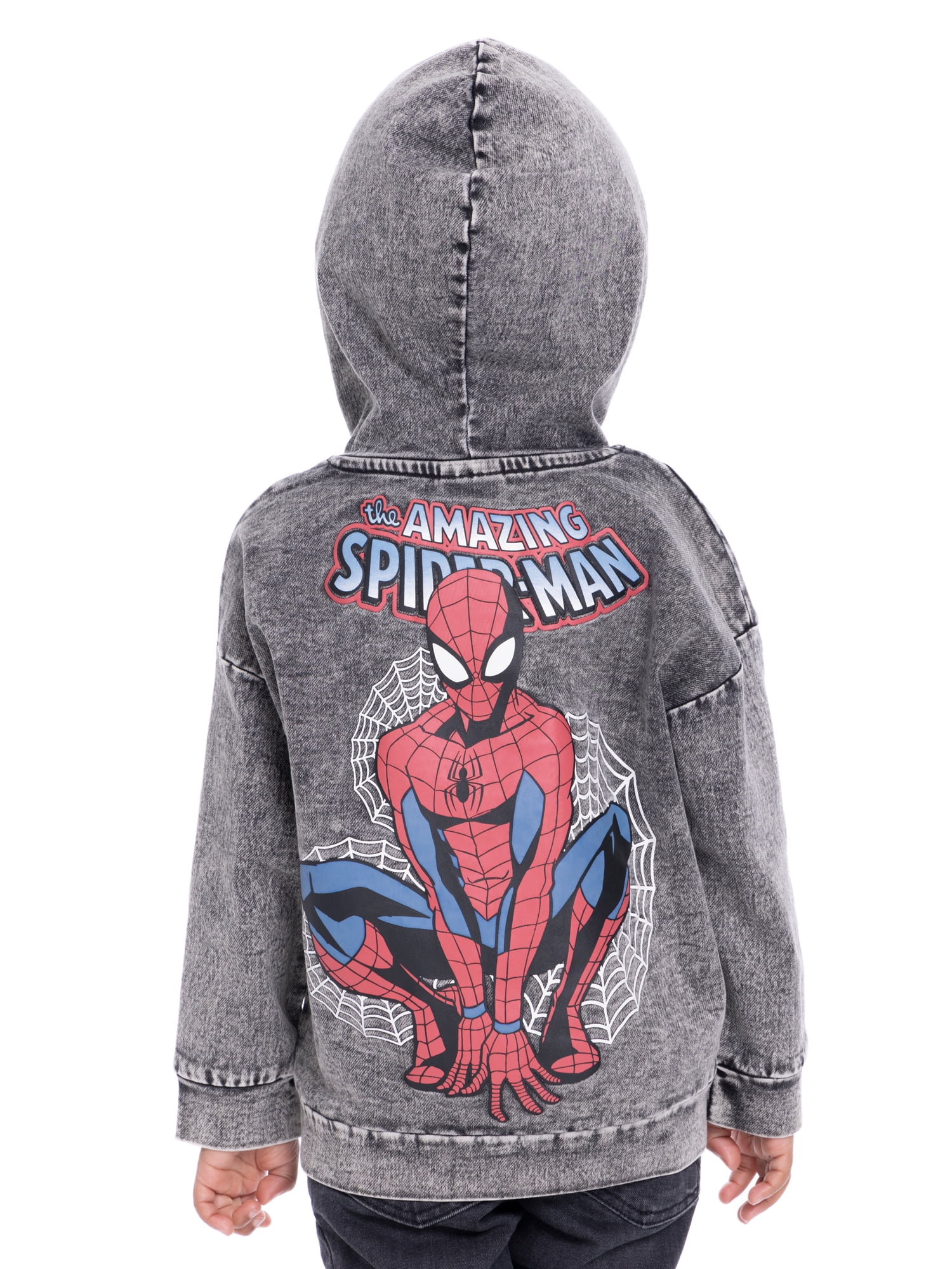 Spider-Man Toddler Boys Mineral Washed Graphic Hoodie, Sizes 12M-5T