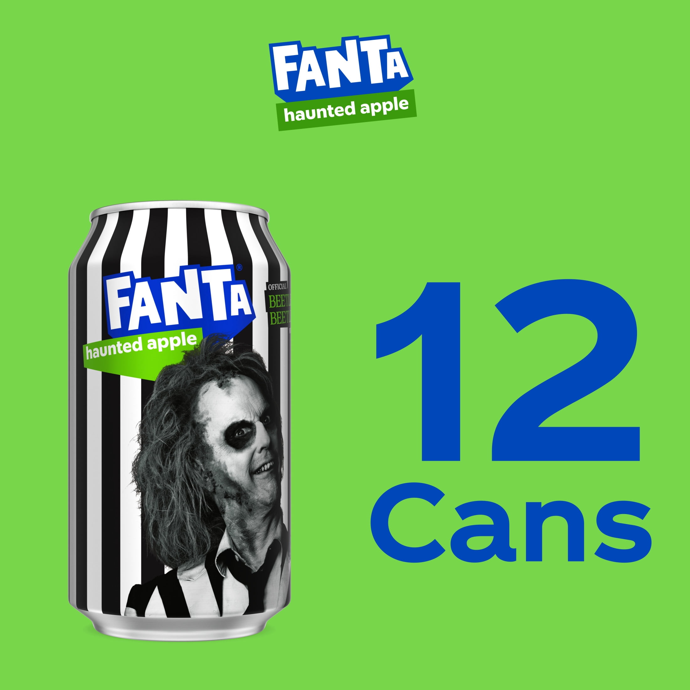 Fanta Haunted Apple Soda Pop, 12 fl oz, 12 Pack Cans