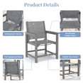 thumbnail image 5 of Amopatio HDPE Outdoor Dinning Chairs, Heavy Duty Patio Chairs Set of 4,All-Weather Textilene Backrest Chairs with Dining Table for Garden, Backyard, Porch, Grey, 5 of 7