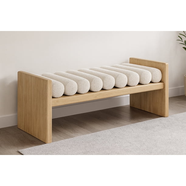 GMFK520○Meridian Furniture / メディリアンファニチャ Meridian Furniture Waverly Cream Bench - Walmart.ca