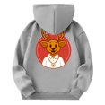 thumbnail image 4 of Staki Kids Hooded Sweatshirt with Christmas Print Long Sleeve Casual Top Pullover for Girls Clothes for Teen Girls(Gray,4-5 Years), 4 of 7