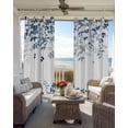 thumbnail image 3 of Blue Leaves Black Out Curtains 72 Inch Long, Light Blocking Drapes with Black Liner, Summer Botanical Thermal Insulated Blackout Curtains for Bedroom Living Room 52"x72" 2 Panels, 3 of 8