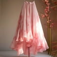 thumbnail image 6 of Avrnliq Girls Pink Ombre High Low Ruffle Skirt, Chiffon-Like Elastic Waist Flowy Skirt for Party Playdate, Size 6-14,Size 15 T, 6 of 8