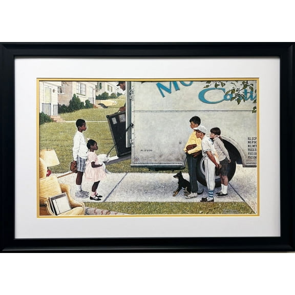 Norman Rockwell "Moving In" (New Kids in the Neighborhood) CUSTOM FRAMED Art Generic