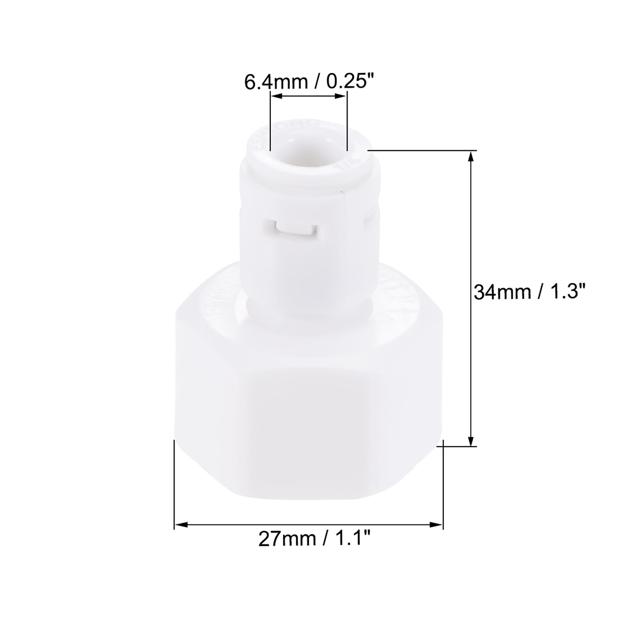 uxcell Quick Connector G1//2 Female Thread to 3//8 Tube Straight Connect Fittings for Water Purifier 41mm White 5Pcs