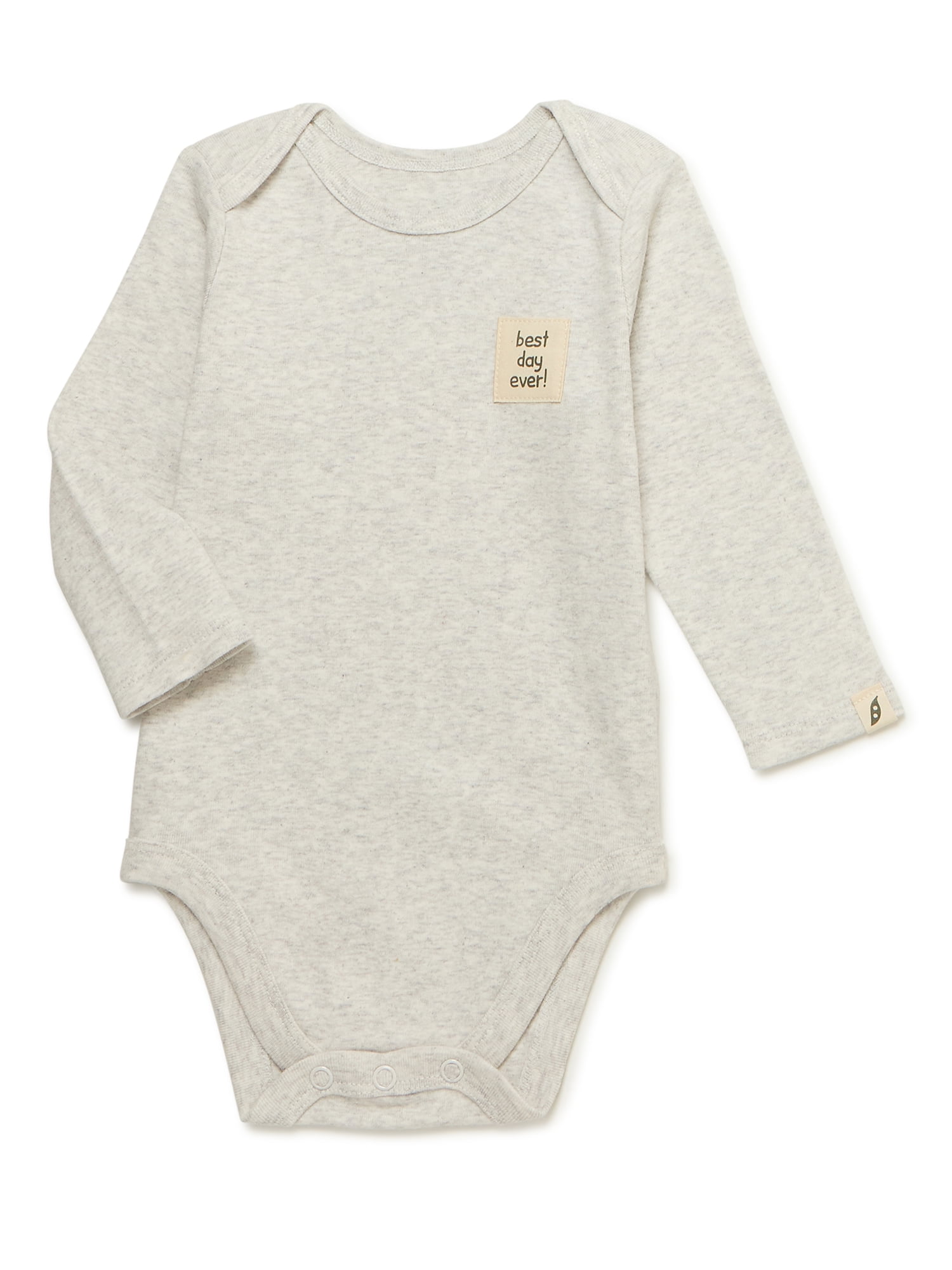 easy-peasy Baby Solid Bodysuit with Long Sleeves, Sizes 0/3-24 Months