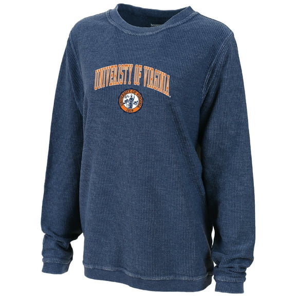 Women's Boxercraft Blue Virginia Cavaliers Rally Corduroy Pullover Sweatshirt