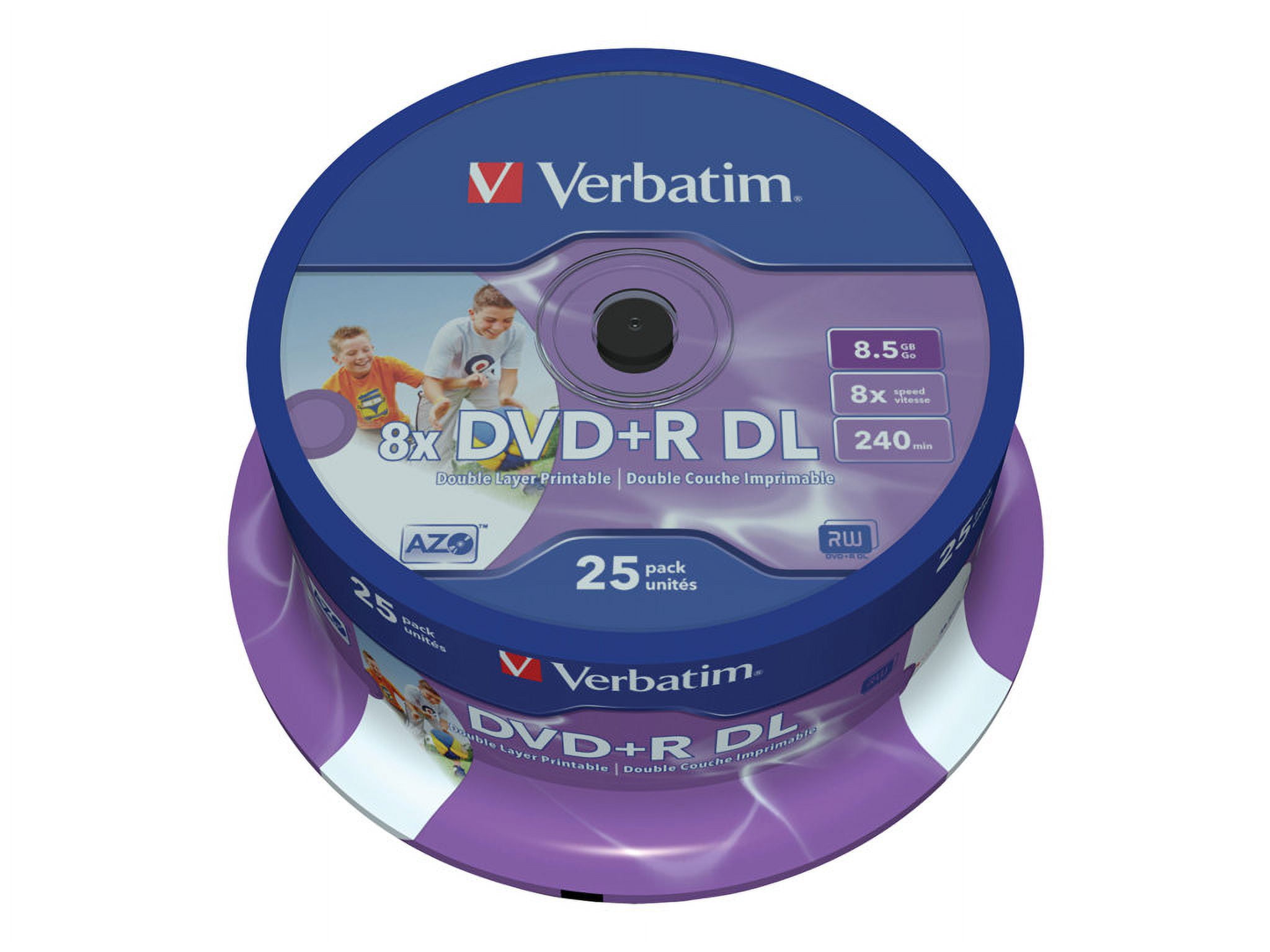 Verbatim 43667 DVD Recordable Media, DVD+R DL, 8x, 8.50 GB, 25