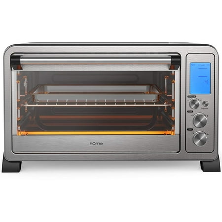 hOmeLabs Digital Countertop Convection Oven - 1500W, Stainless Steel Exterior, 6-Slice Toaster Capacity, LCD Display and Rotisserie (Best Slide In Gas Range With Convection Oven)