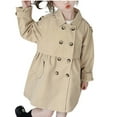 thumbnail image 3 of MKOSPLRT Kids Girls Trench Coat Jacket Dress with Belt 2-12Y Ruffle Waist Windbreaker Outwear Solid Long Jackets with Pockets, 3 of 10