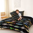 thumbnail image 4 of Erosebridal Colorful Fish Queen Comforter Set, Lake House Fishing Bedding Comforter Set, Black Reversible, 1 Comforter and 2 Pillowcases, 4 of 6