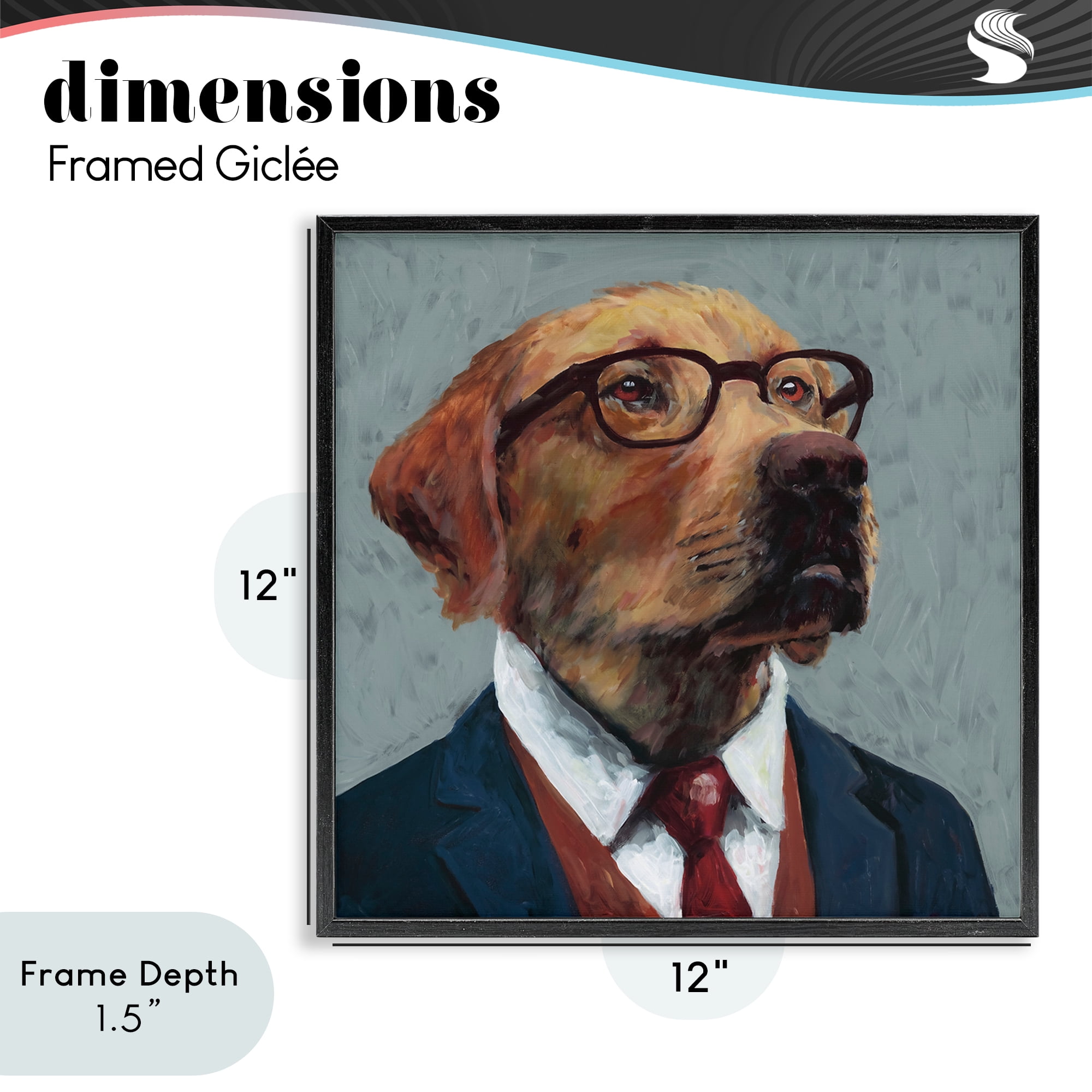 Stupell Industries Bark Kent Portrait Black Framed Giclee Art, design by Studio Bautista