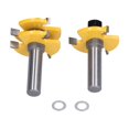 thumbnail image 1 of 2Pcs T Type Router Bit Set with Carbon Steel and Alloy Router Bit Grooves Design Router for Cabinet Door Floor Table Making, 1 of 7