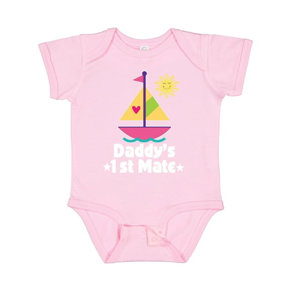 Inktastic Daddys First Mate Girls Nautical Sailboat Girls Baby Bodysuit