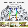 thumbnail image 4 of Lsque Cow With Fresh Milk Pattern Casual Women's Hoodie,Hooded Sweatshirt with Kangaroo Pocket,Pullover Hoodie with Eye-catching Drawstrings-Large, 4 of 7