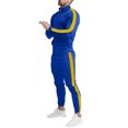 thumbnail image 3 of Domuza Mens Sweatsuits 2 Piece Set Jogging Zip Up Jackets Activewear 2 Piece Outfit Athletic Fall Winter Drawstring Long Sleeve Outfit Royal Blue M, 3 of 8