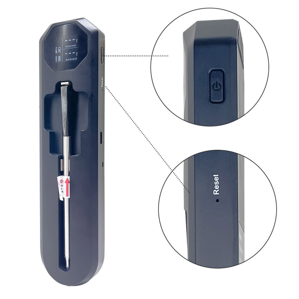 Digital Food Thermometers Realtime Monitoring Apps For BBQ Grills Oven SmokerW1re1essCooking Thermometers IP67 Waterproof Probe For Outdoor BBQ Grilling And Baking