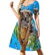 thumbnail image 4 of Precioso vestido de manga corta con diseño de koala australiano, vestidos de noche de lujo para mujer , vestido de verano , vestido de mujer, 4 of 8