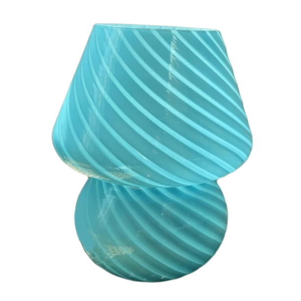Lámpara de mesa Yuyangstore LED USB pequeña de vidrio translúcido Azul