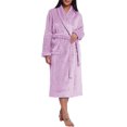 thumbnail image 2 of Women Plush Fleece Robe Long Warm Bathrobe Shawl Collar/Hood, 2 of 6