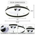 thumbnail image 4 of Cusp Barn 20-In Modern Ceiling Fan with Lights and Smart APP Control, Flush Mount Low Profile Ceiling Fan, 6 Speeds, Reversible, 3 Color LED Dimmable Ceiling Light for Bedroom, 4 of 11