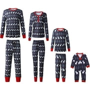 Family Pajama Christmas Matching Set Reindeer Sleepwear Pants Dad Mom Kid Outfit