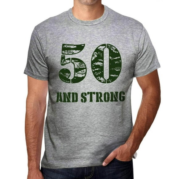 Men's Graphic T-Shirt 50 And Strong 50th Birthday Anniversary 50 Year Old Gift 1974 Vintage Eco-Friendly Short Sleeve Novelty Tee