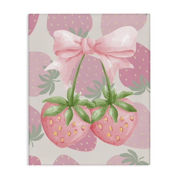 Stupell Industries Glam Strawberry Shortcake Ribbon Canvas Art, 16 x 20, by Jesse Keith