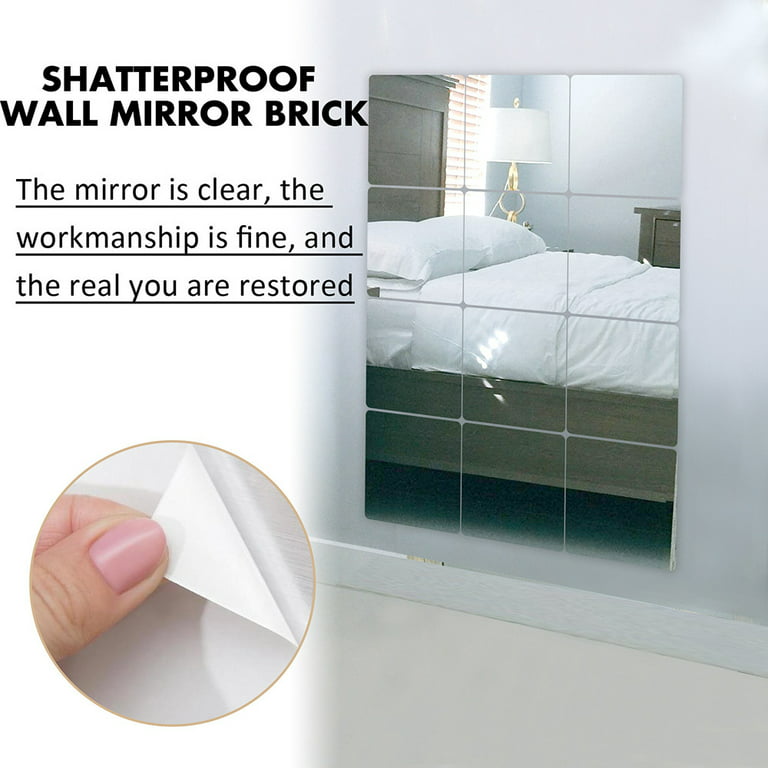 Patchwork Acrylic Mirror Self Adhesive Shatterproof Wall Sticker Mirror for  Home 