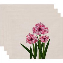 Holiday Essence Amaryllis Floral Print Placemat