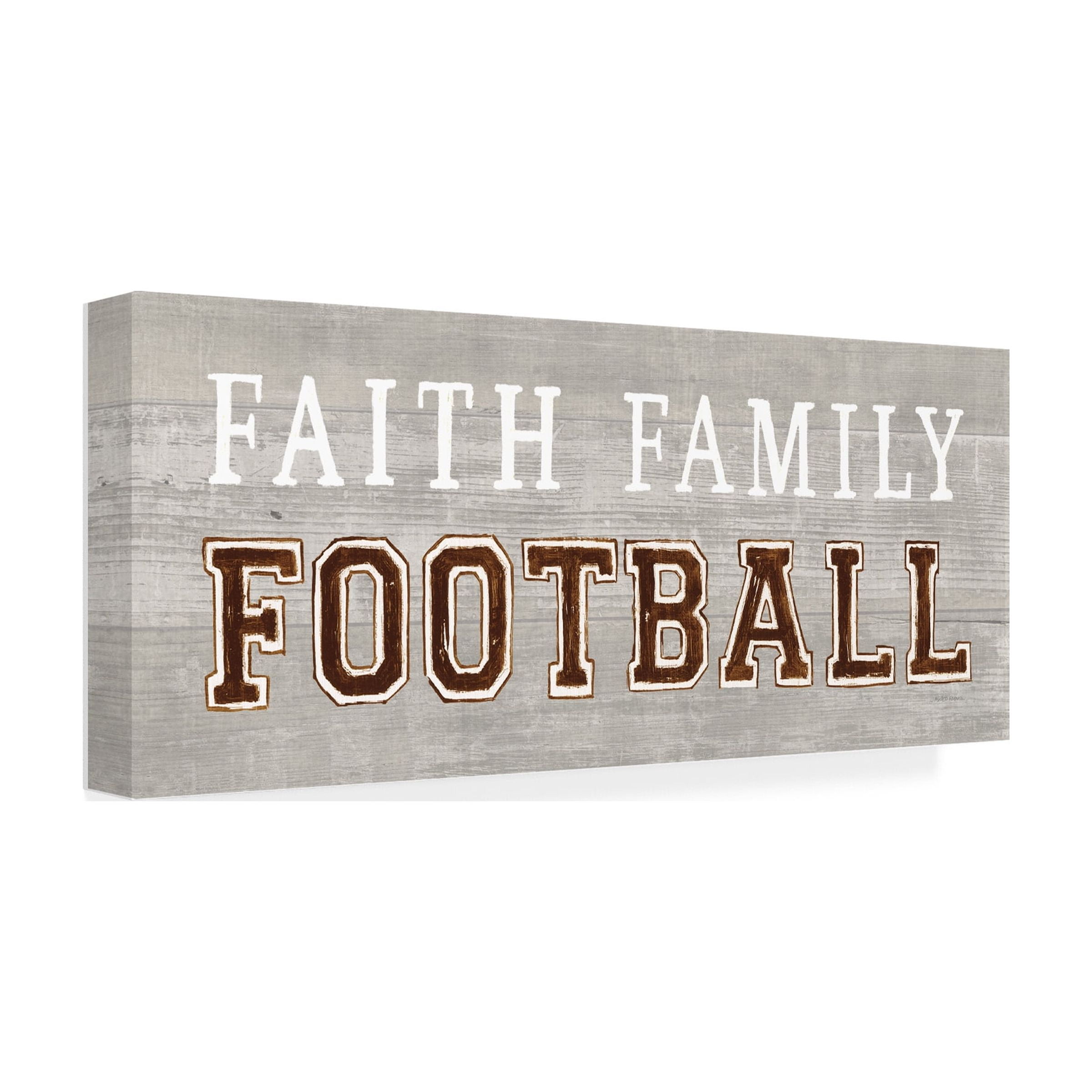 Trademark Fine Art 'Game Day III Faith Family Football' Canvas Art by Marco Fabiano
