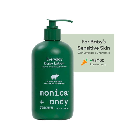 Monica Andy Everyday Baby Lotion, Daily Moisturizer for Sensitive Infant Skin, Lavender & Chamomile, 10 fl oz