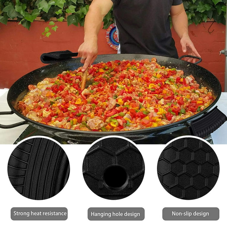 2Pcs Silicone Pan Handle Cover Heat Insulation Covers Pot Ear Clip Oven Grip