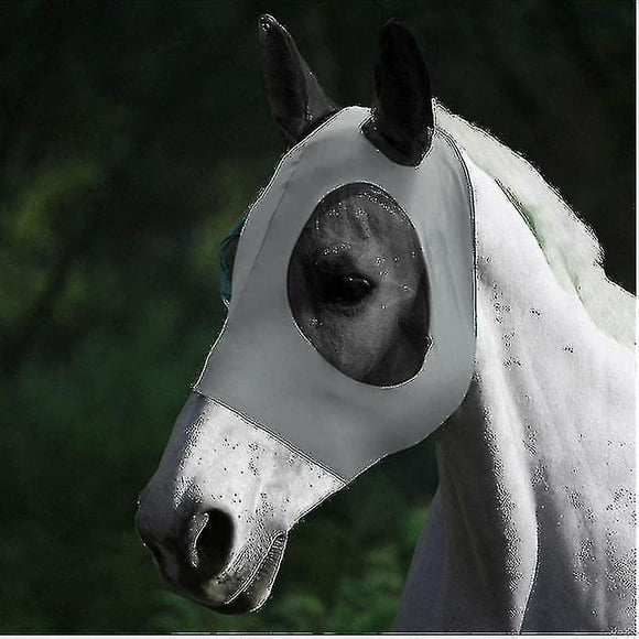 Grey Horse Face Mask Horse Flying Mask Horse Mosquito Repellent Face Mask