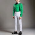 thumbnail image 4 of LEKWK Boys 3 Piece Suits Long Sleeve Dress Shirt With Bowtie and Suspender Pants Kids Formal Set For Wedding School Homecoming Performance Stage Outfit, 4 of 6
