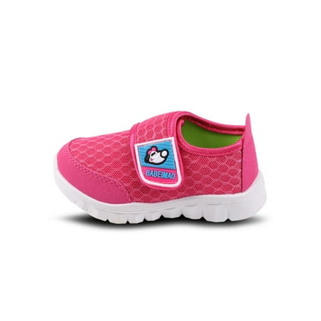 

Rotosw Toddler Flats Comfort Casual Shoes Magic Tape Sneakers Children Walking Shoe Kids Lightweight Non-Slip Pink 4C