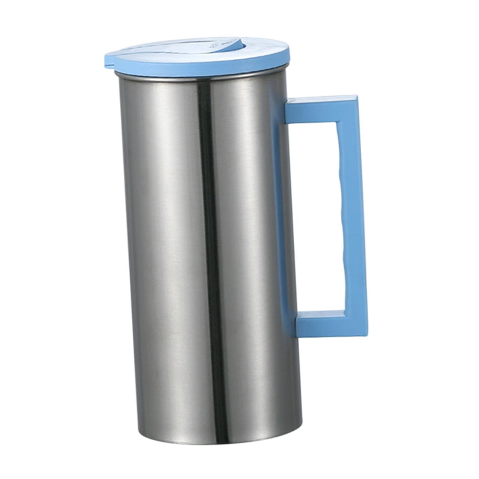 Fancyes Stainless Steel Pitcher Carafe 1800 ml Household Tea Kettle Metal Pitcher Water Jug for Gatherings Juice Milk Blue