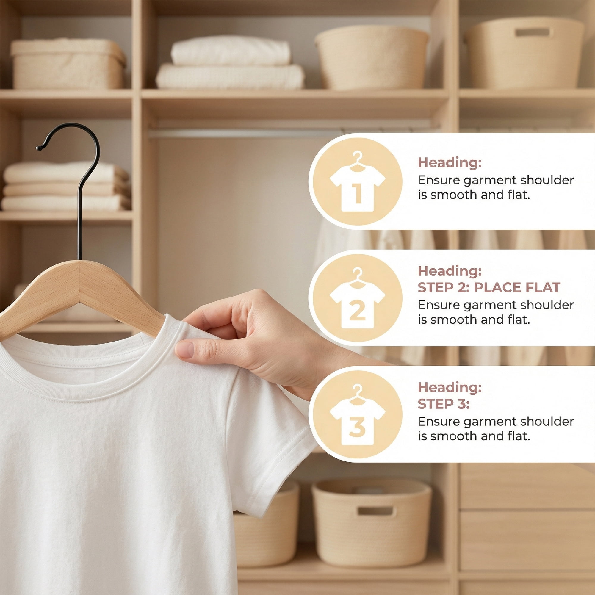 Unique Bargains 2Pcs Wood Nonslip Space Saving Hangers Black Round Hook