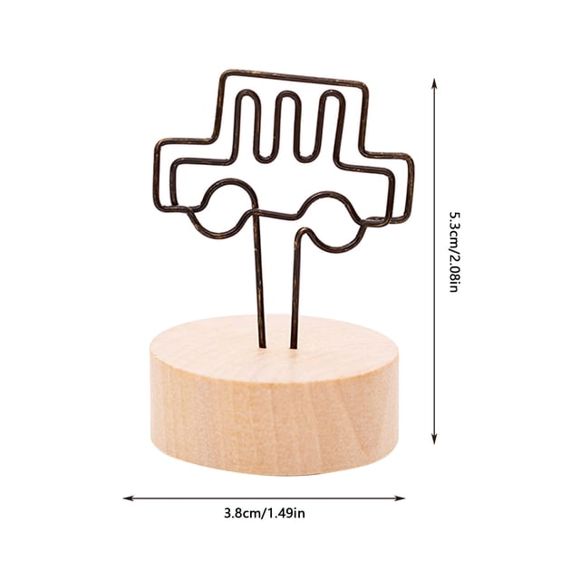 Back to School Wooden Card Holders Wire Shape Table Photo Holder For Wedding Party Gatherings Office Desk