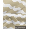 thumbnail image 6 of Faux Linen Valances for Windows Light Brown Sea Wave Ripple Stripe Curtains Valance Light Filtering Rod Pocket Small Window Treatment for Kitchen Living Room Bedroom 54x18In, 6 of 6
