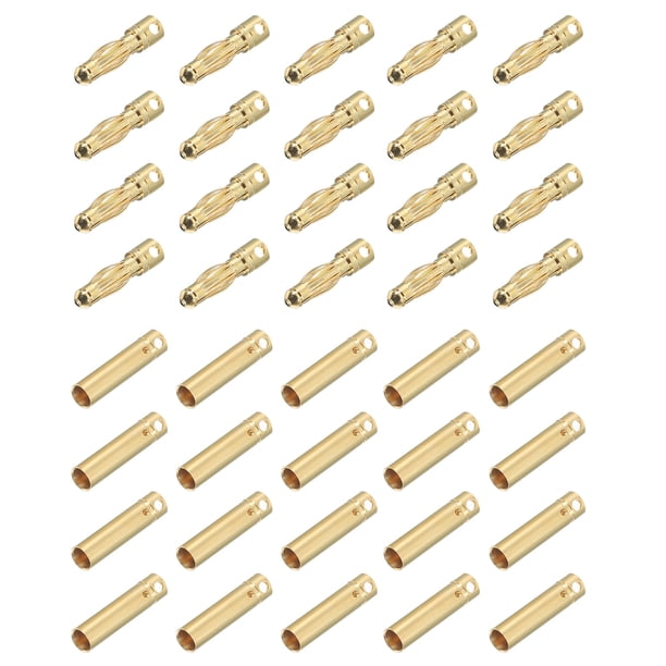 Conectores de Plugs Banana Uxcell de 20 pares 4mm macho hembra para cable de altavoz RC Battery