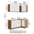 thumbnail image 3 of Cocina Integral Esquinera MADESA 269cm Marrón/Blanco Glamy, 3 of 5